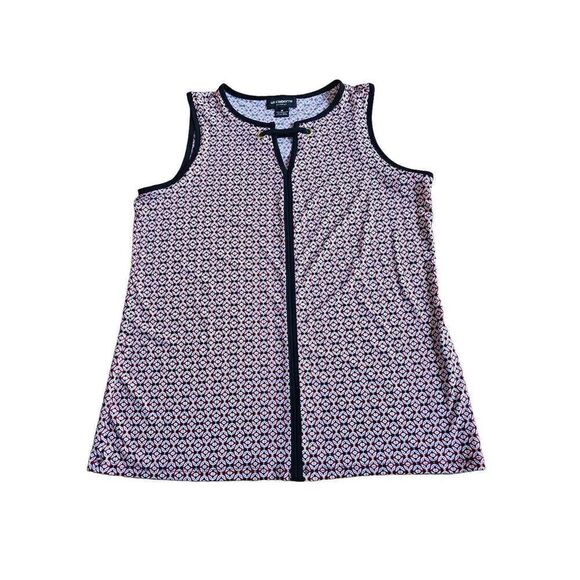 Liz claiborne carreer womens Sz M red black multicolor sleeveless top - Picture 3 of 6